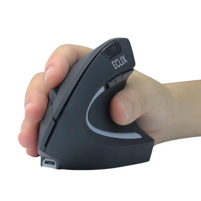 E-CLIX ergonomische muis in de hand